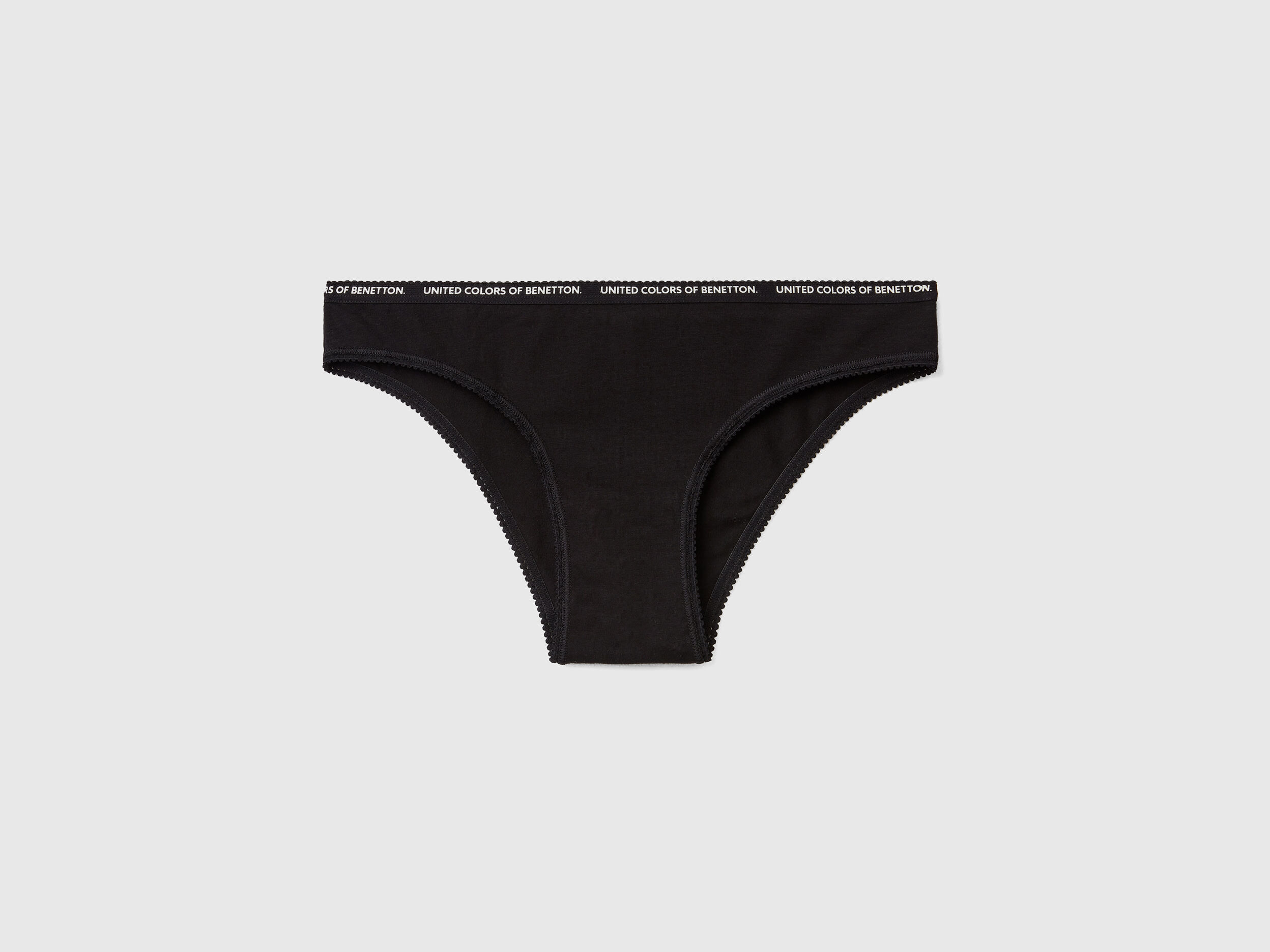Slip in cotone biologico stretch Nero Donna Benetton
