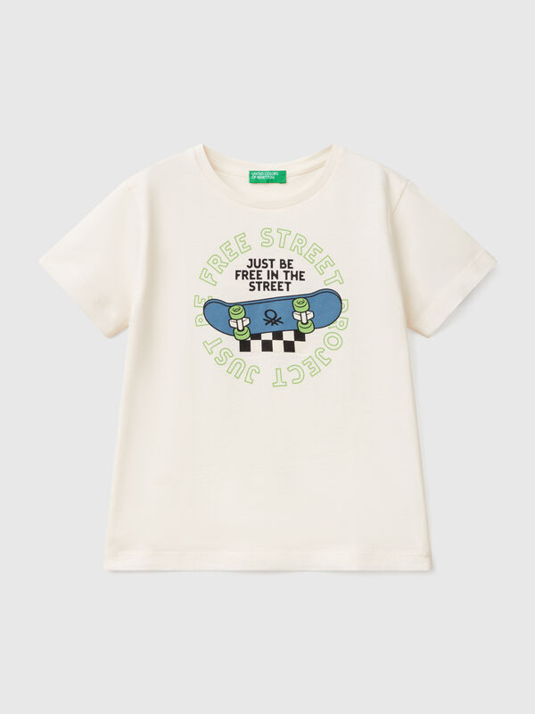 Maglietta in cotone con stampa Bambino