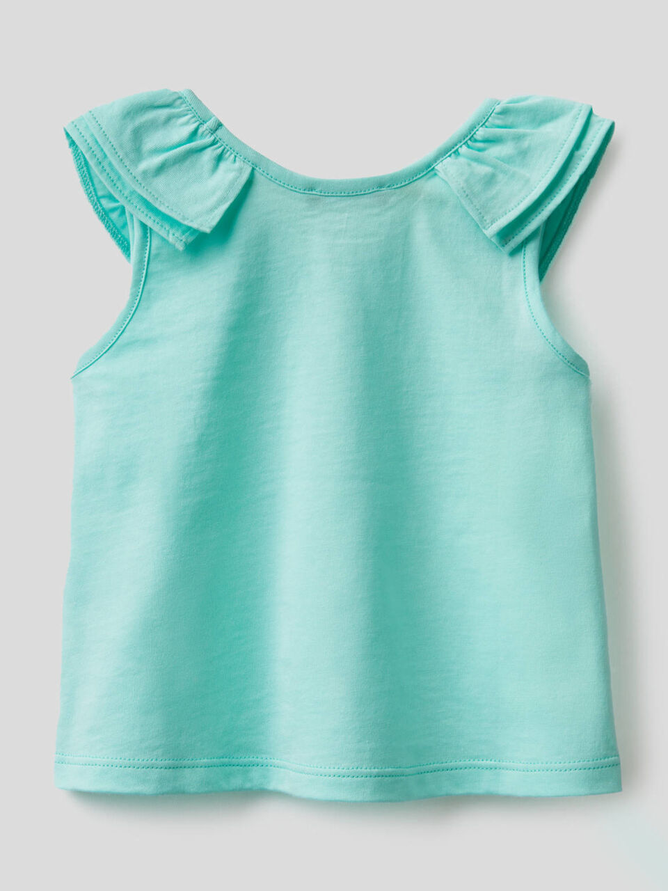 Top in cotone biologico con rouches image number null