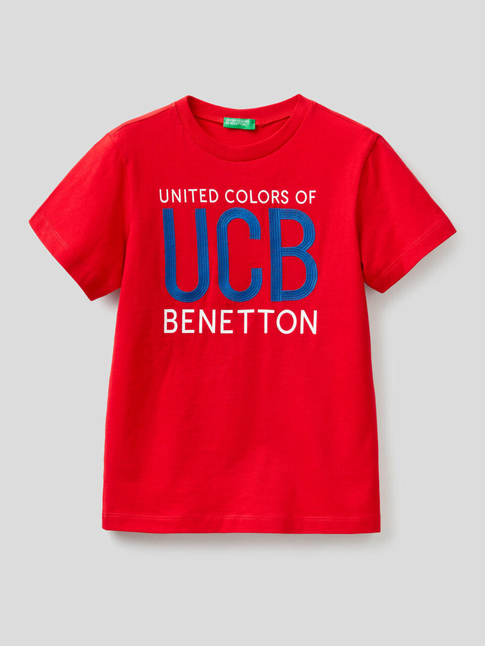 T-shirt 100% cotone con logo ricamato image number 1