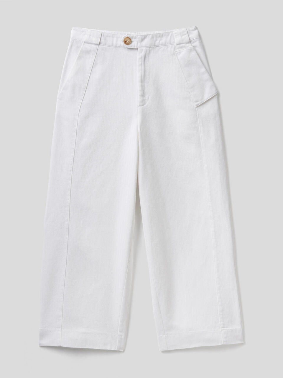 Pantaloni a gamba ampia in puro cotone image number 1