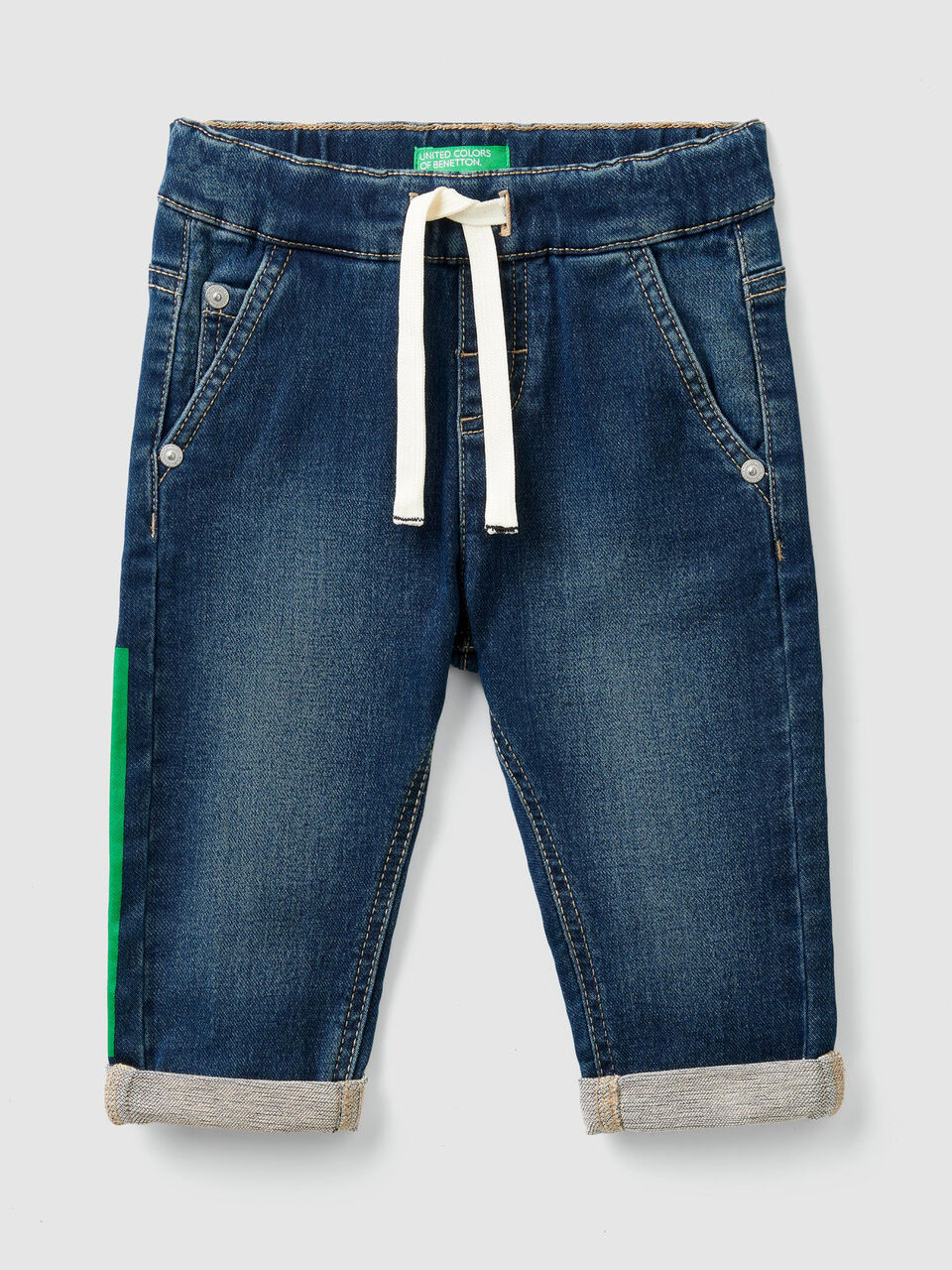 Jeans stretch con coulisse image number 1
