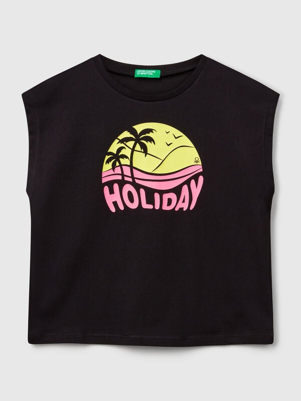 T-shirt con stampa fluo Bambina