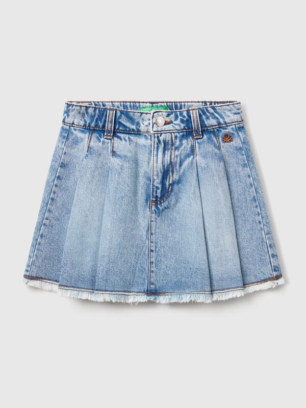 Gonna di jeans con pieghe Bambina
