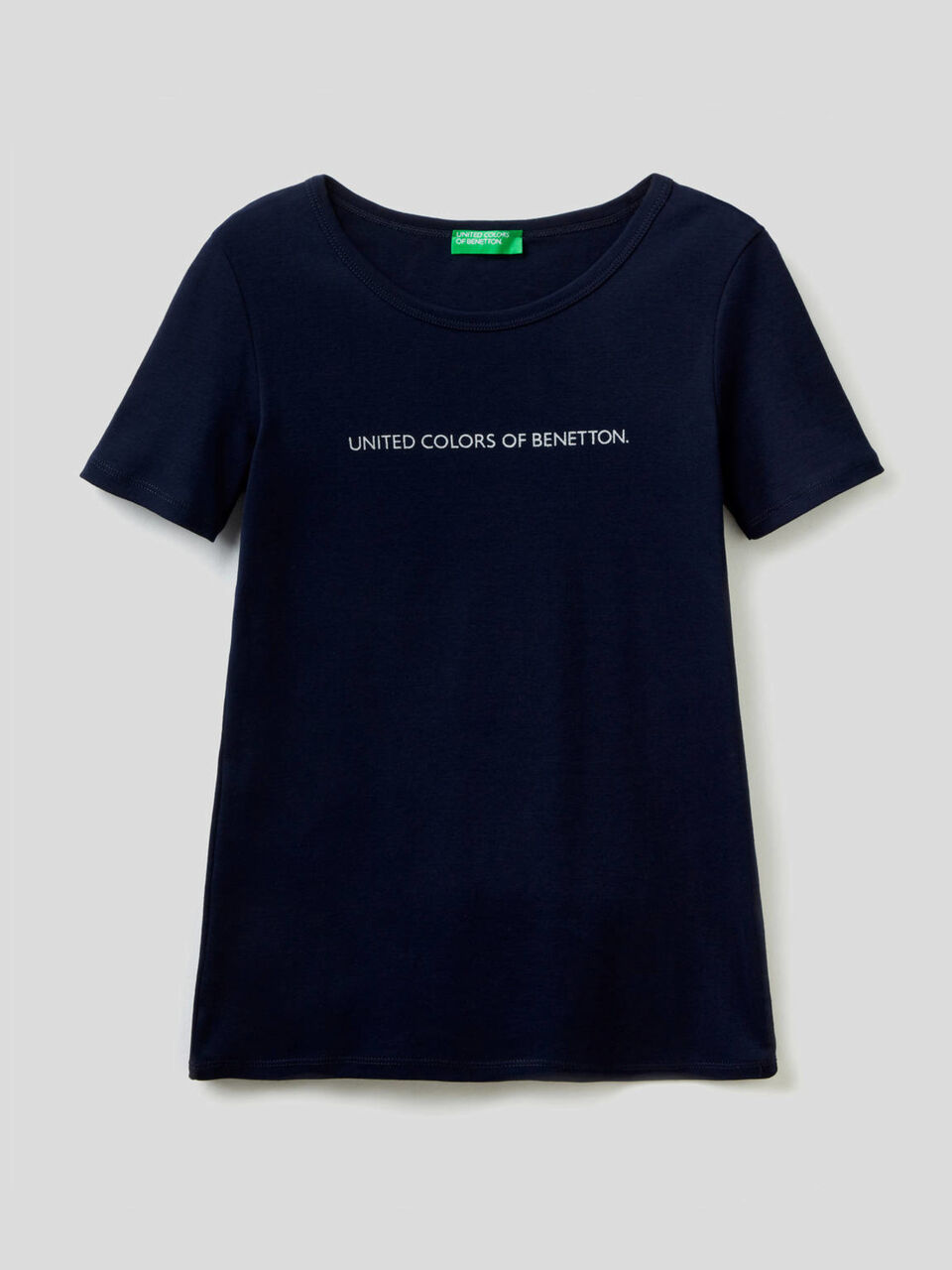 T-shirt 100% cotone con stampa logo glitter image number 1