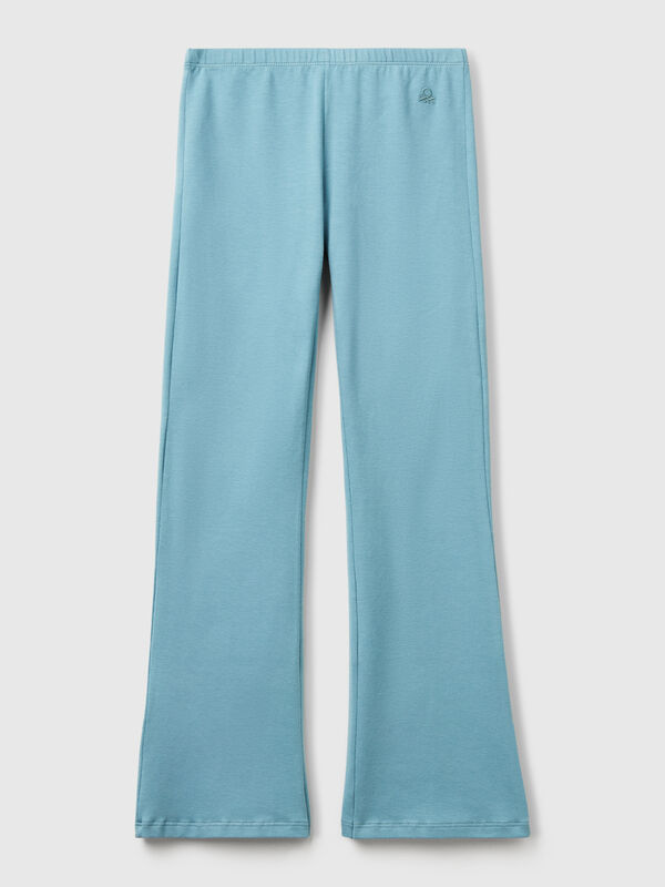 Leggings a zampa in cotone stretch Bambina