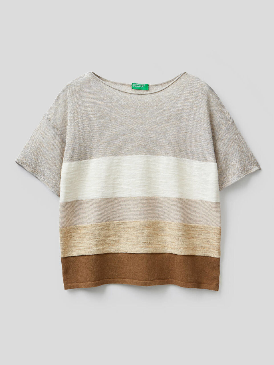Maglia a righe con mix di filati image number 1