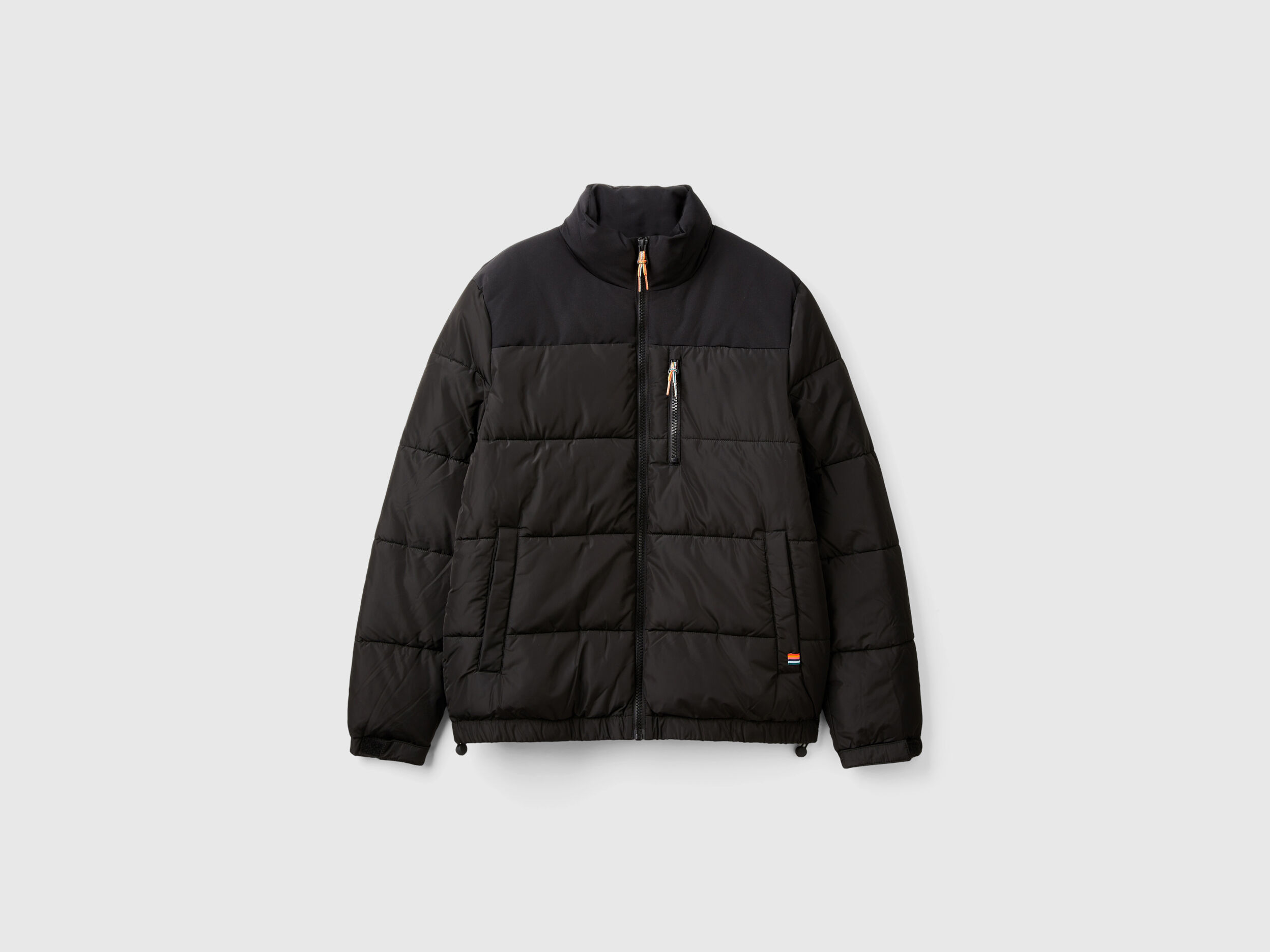 Piumino pesante color block Nero Benetton