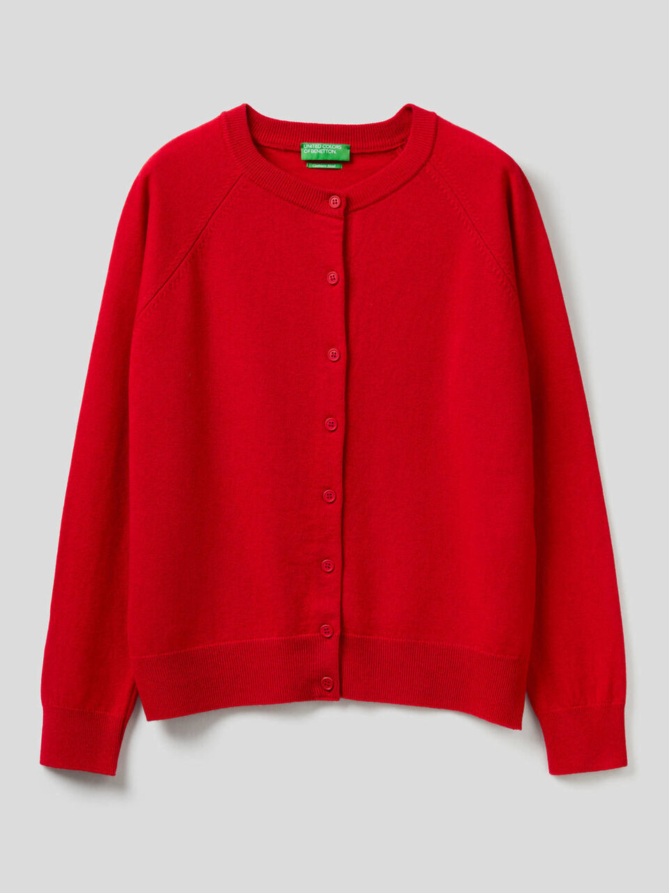 Cardigan girocollo in misto lana e cashmere image number 1