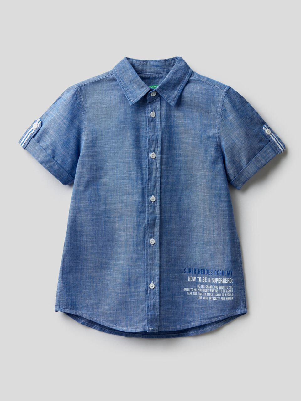 Camicia con manica arrotolata image number 1