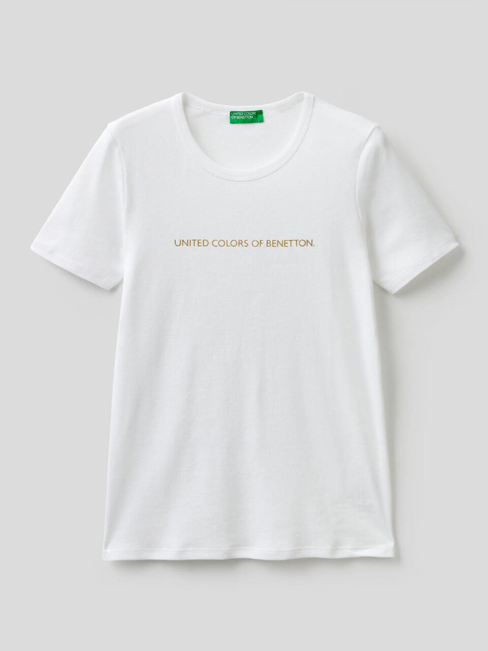T-shirt 100% cotone con stampa logo glitter image number 1