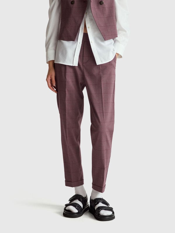 Pantaloni pied de poule in flanella Pantaloni pied de poule in flanella Donna