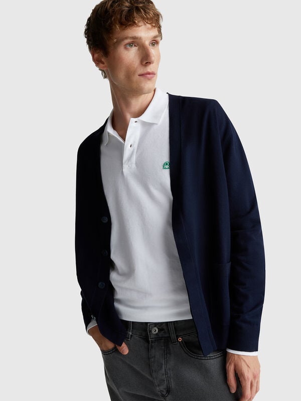 Cardigan in maglia di misto viscosa Uomo
