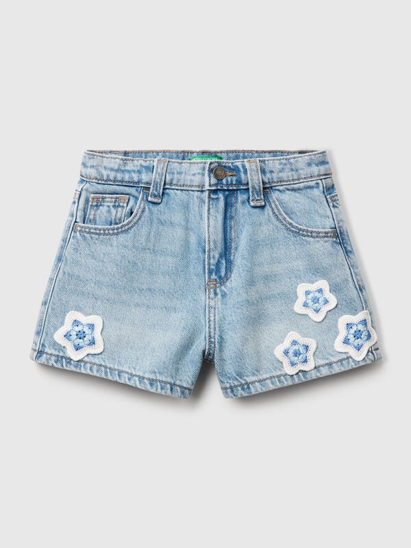Shorts con fiori macramè Bambina