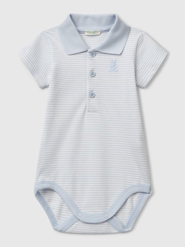 Body a polo in cotone elasticizzato Baby