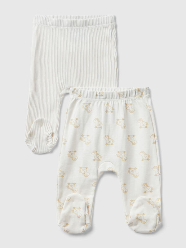 Due pantaloni in cotone bio Baby