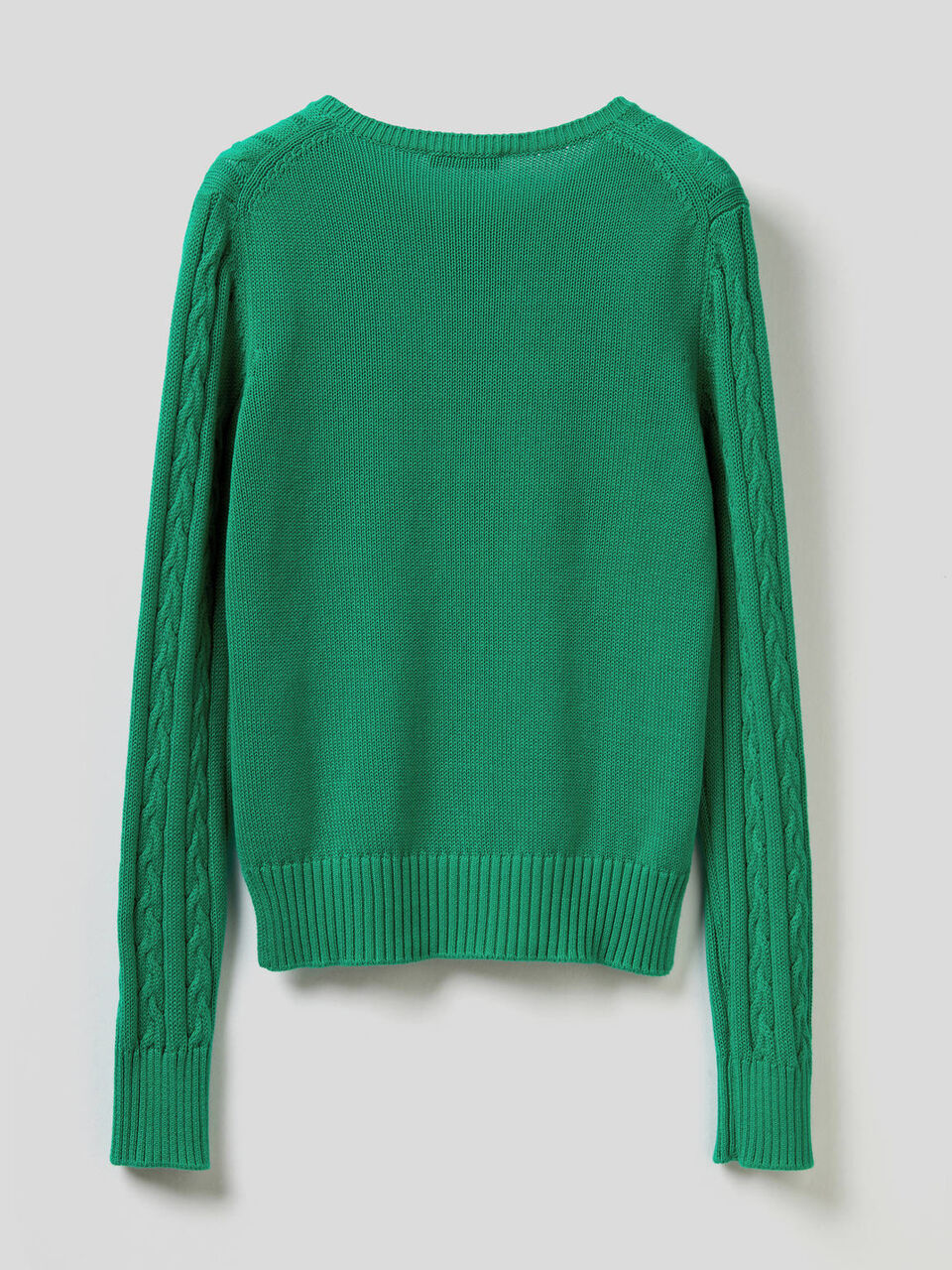 Maglia in cotone con lavorazione a trecce image number 2