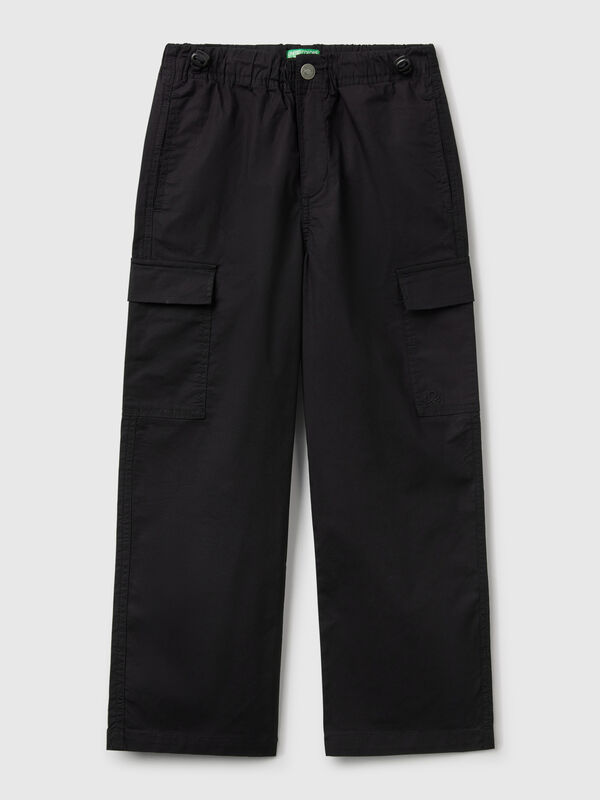 Pantaloni parachute in cotone stretch Bambino