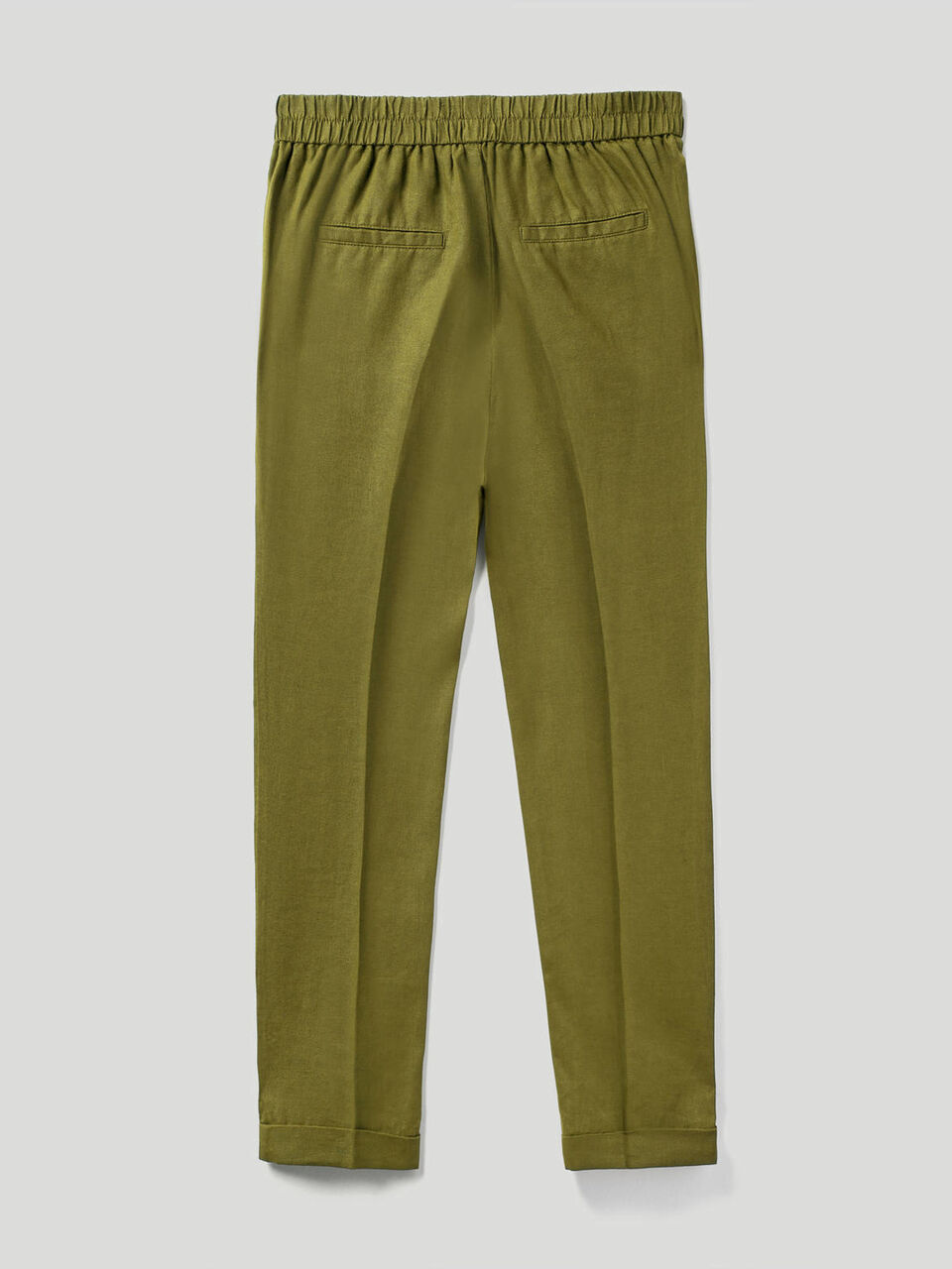 Pantaloni cropped in 100% lino image number 2