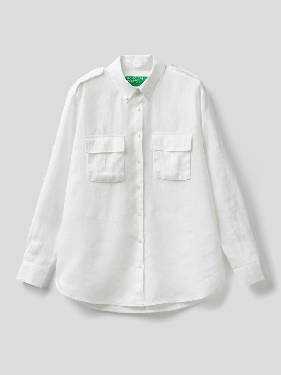 Camicia button down in puro lino image number 1