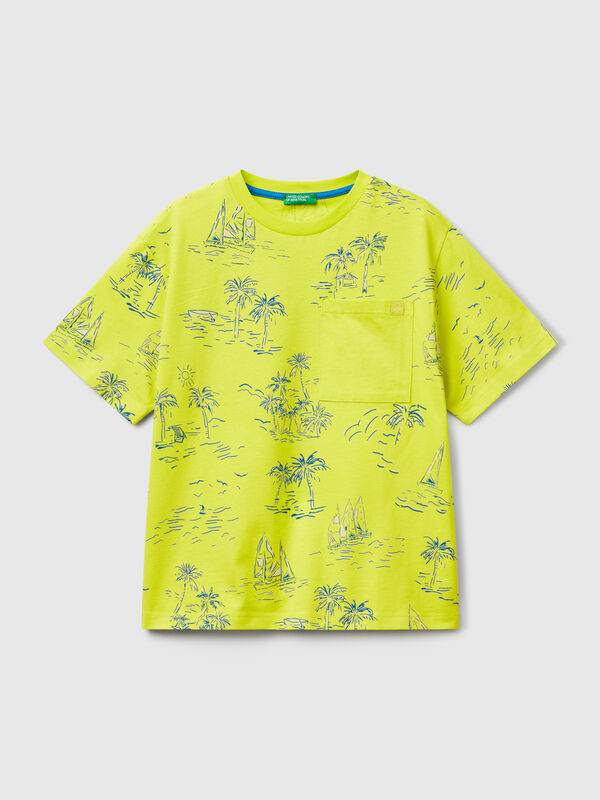 T-shirt con stampa mare Bambino
