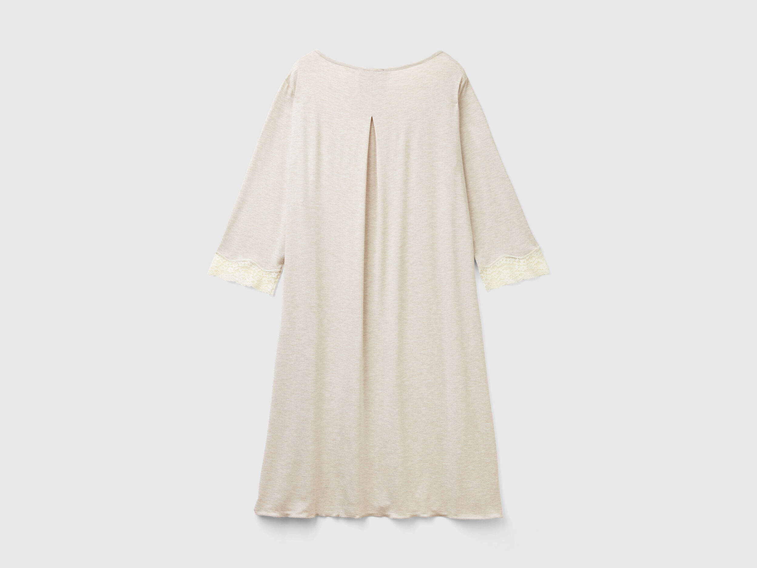 Camicia da notte con dettagli in pizzo Beige Benetton