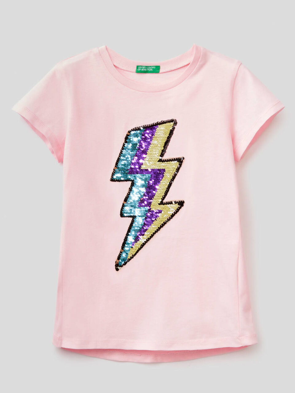 T-shirt in cotone con paillettes image number 2