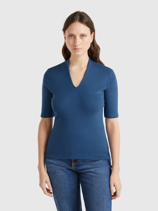 T-shirt slim fit in cotone a fibra lunga Donna