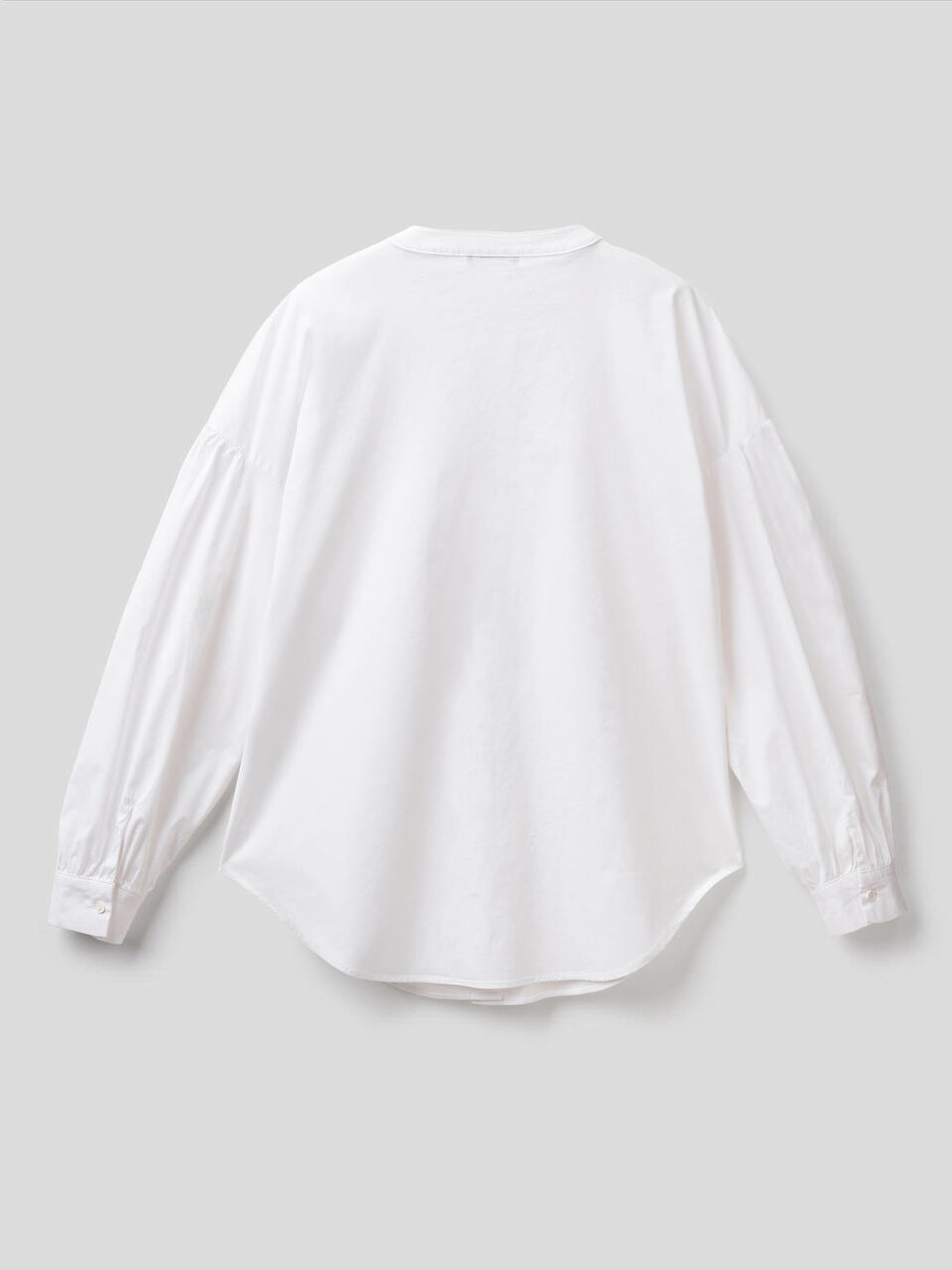 Blusa in cotone stretch con manica a palloncino image number 2