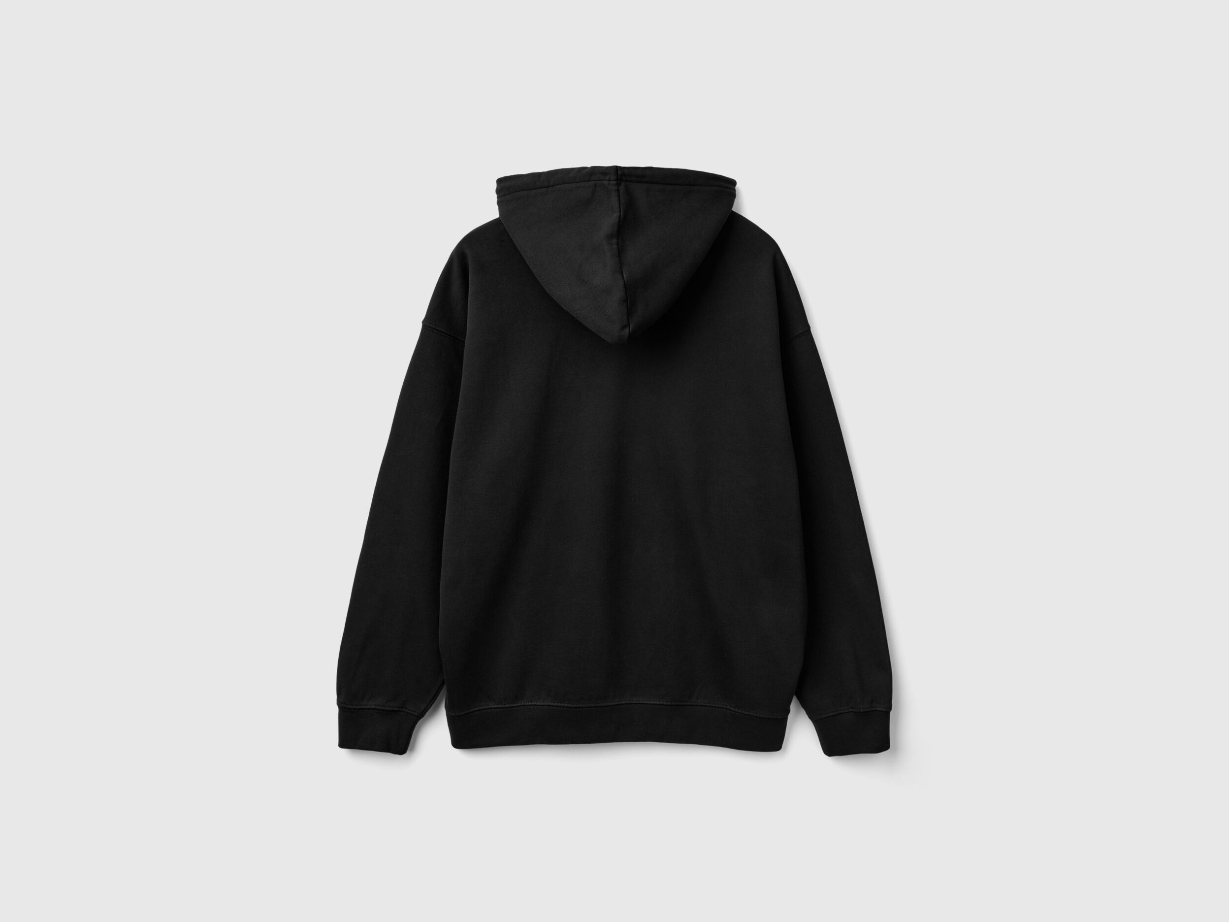 Felpa 100 cotone con cappuccio Nero Benetton