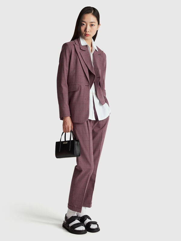 Pantaloni pied de poule in flanella Donna