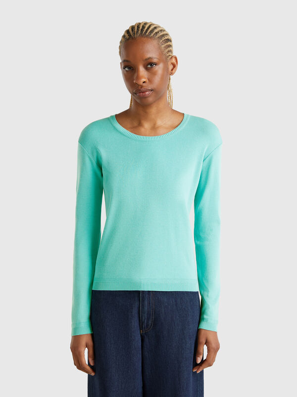 Maglia girocollo in puro cotone Donna