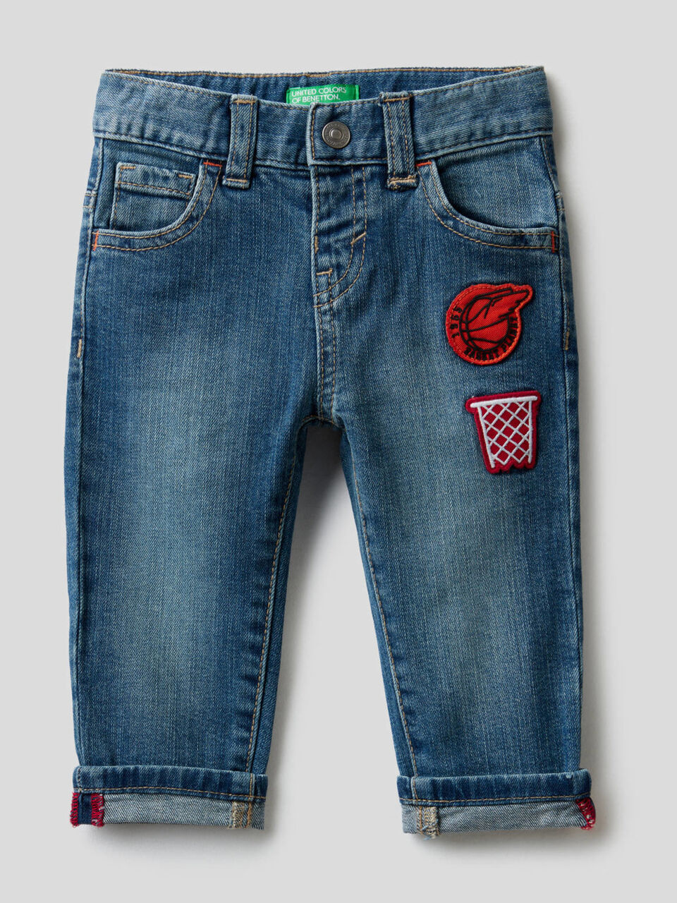 Jeans cinque tasche con patch image number 1