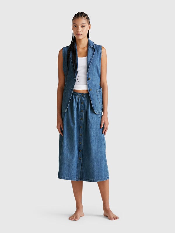 Gonna di jeans con bottoni Donna
