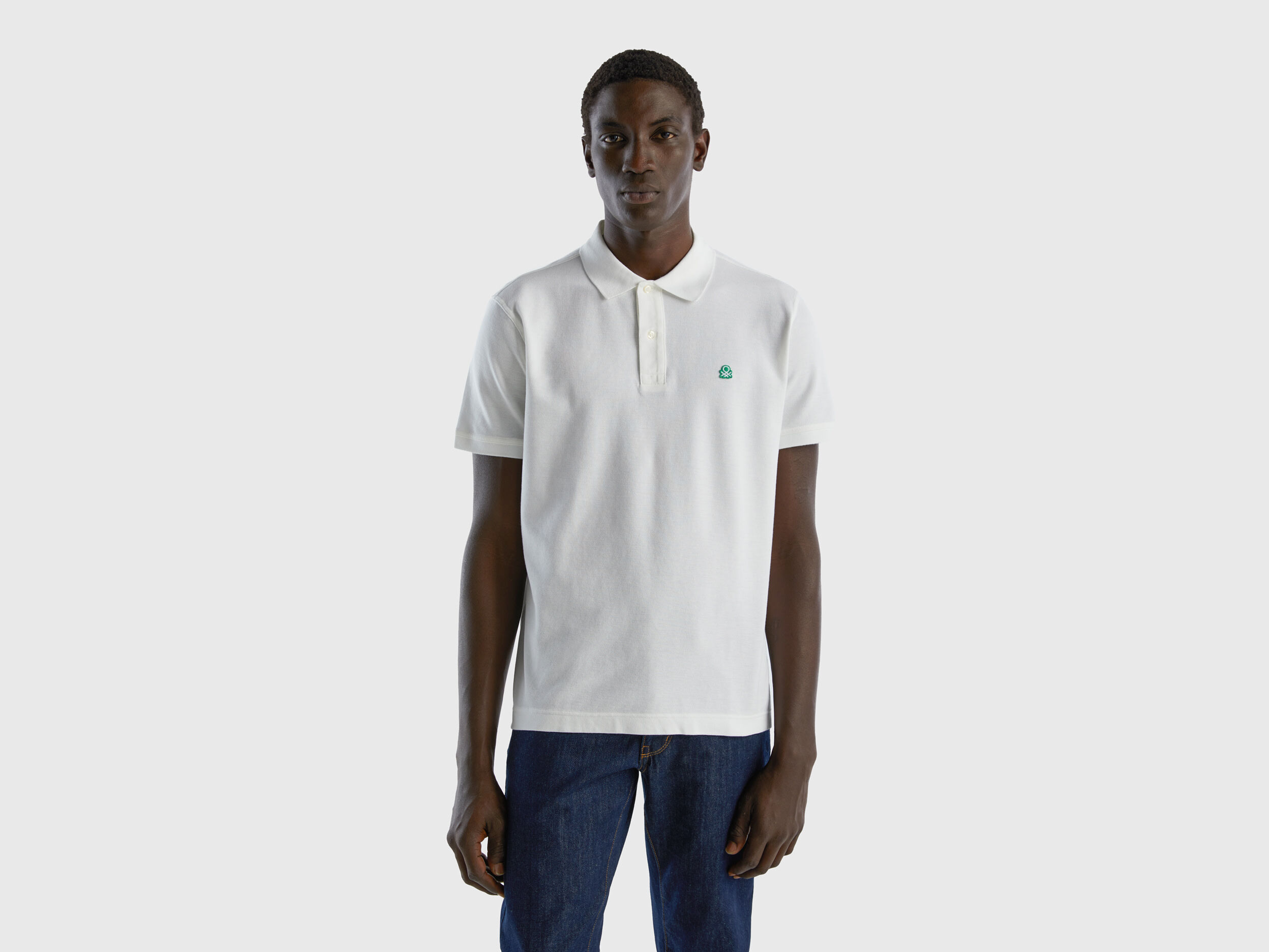 Polo bianca regular fit Bianco Uomo Benetton