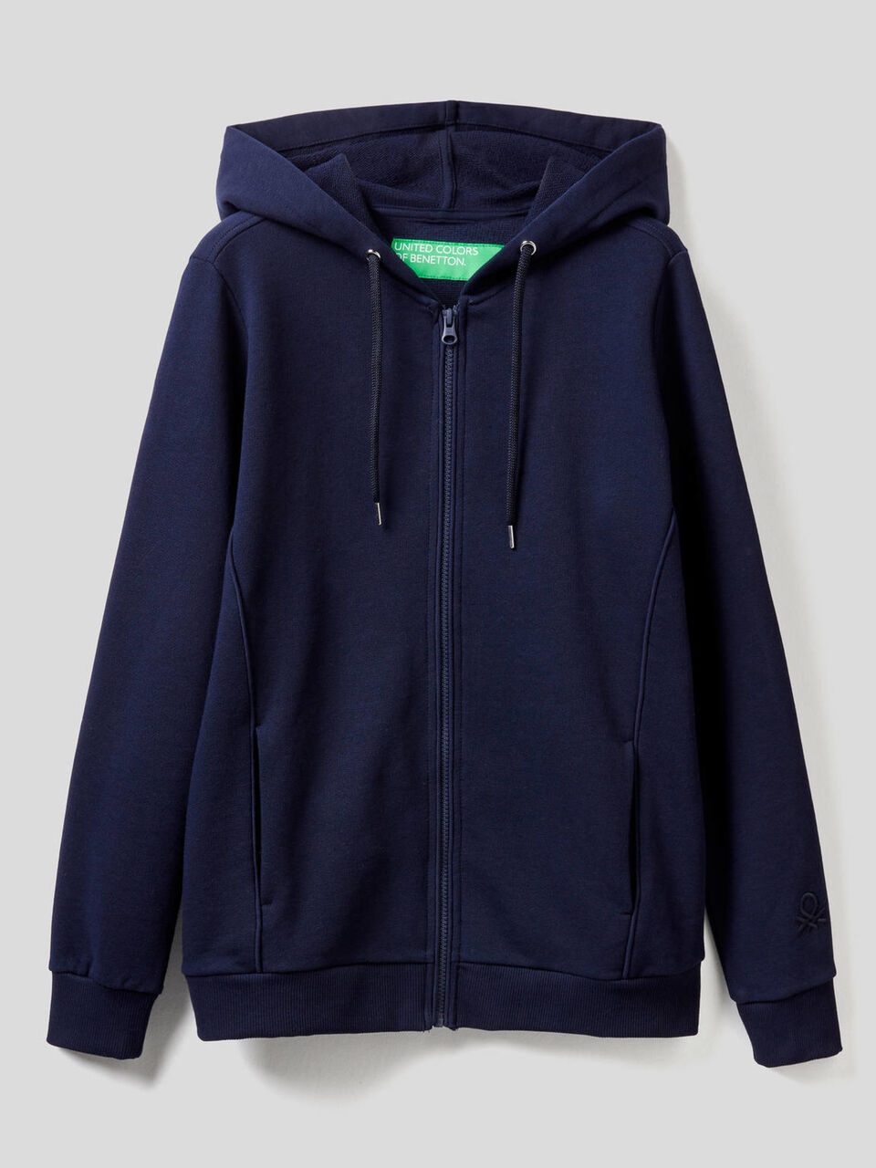 Felpa 100% cotone con zip e cappuccio image number 1