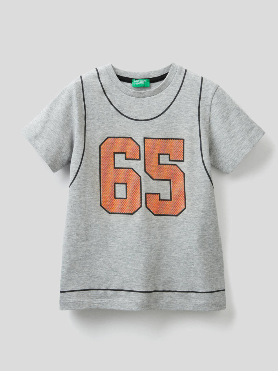 T-shirt in cotone con stampa 3D image number 1