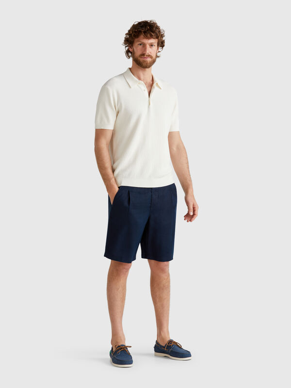 Bermuda con coulisse in puro lino Uomo