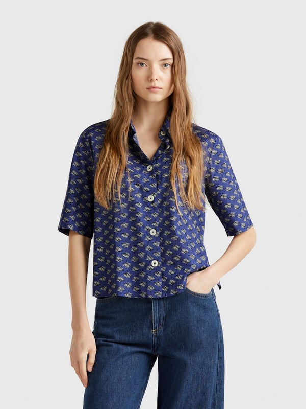 Camicia fantasia in cotone leggero Donna
