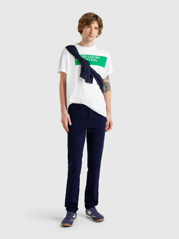 Chino blu notte slim fit  Uomo