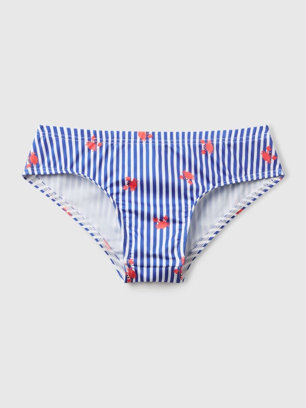 Slip mare a righe con stampa granchi Bambino