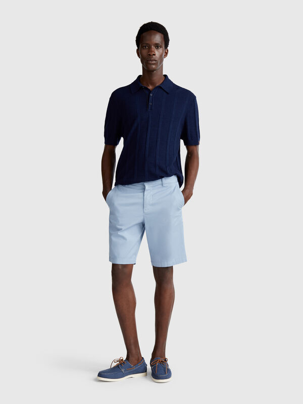 Bermuda chino in cotone stretch Uomo
