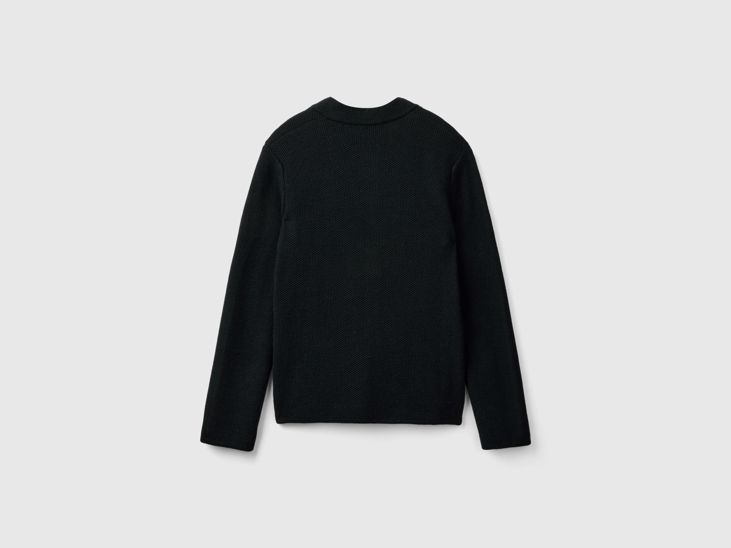 Giacca in maglia misto lana e cashmere Nero Benetton