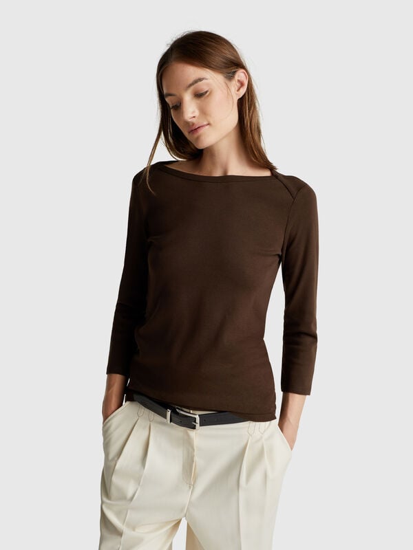 T-shirt con scollo a barchetta Donna