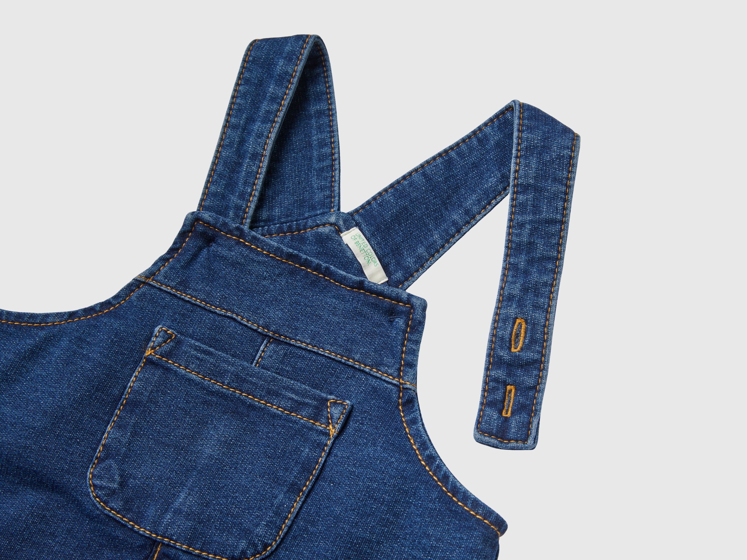 Salopette effetto denim baggy fit Blu Scuro Neonato Benetton