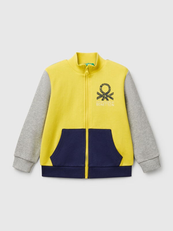 Felpa in cotone con zip Bambino