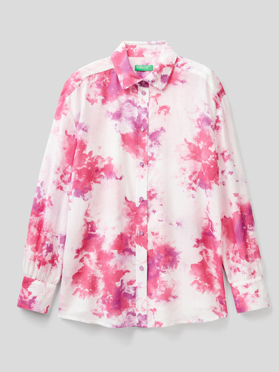 Camicia fluida effetto tie-dye image number 1