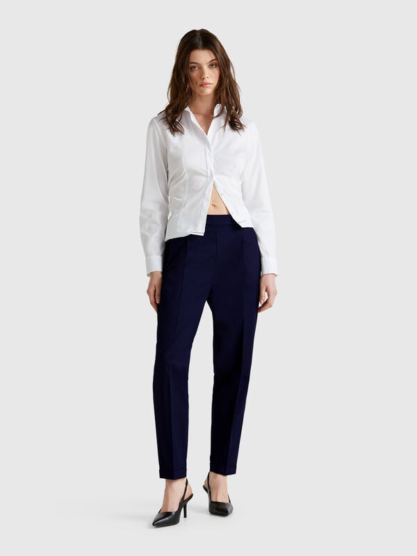Pantaloni in cotone elasticizzato Donna