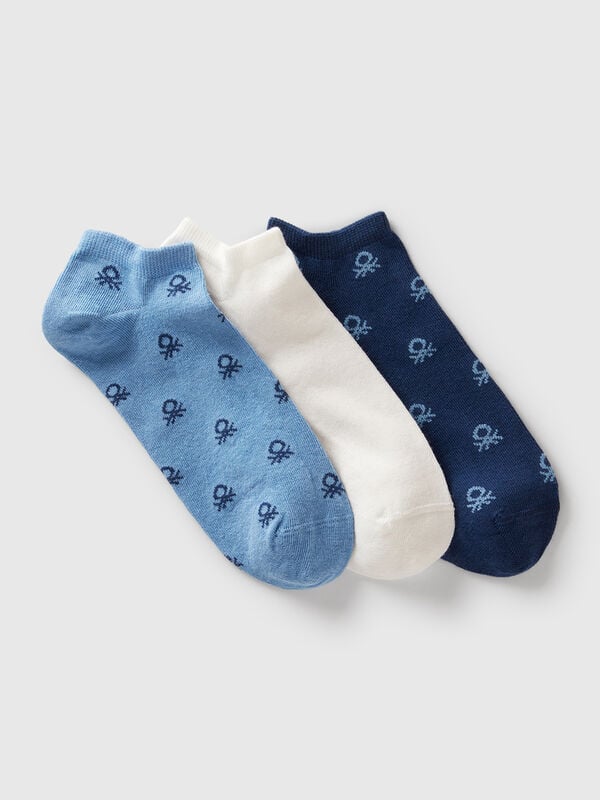 Tre paia di calzini in misto cotone stretch