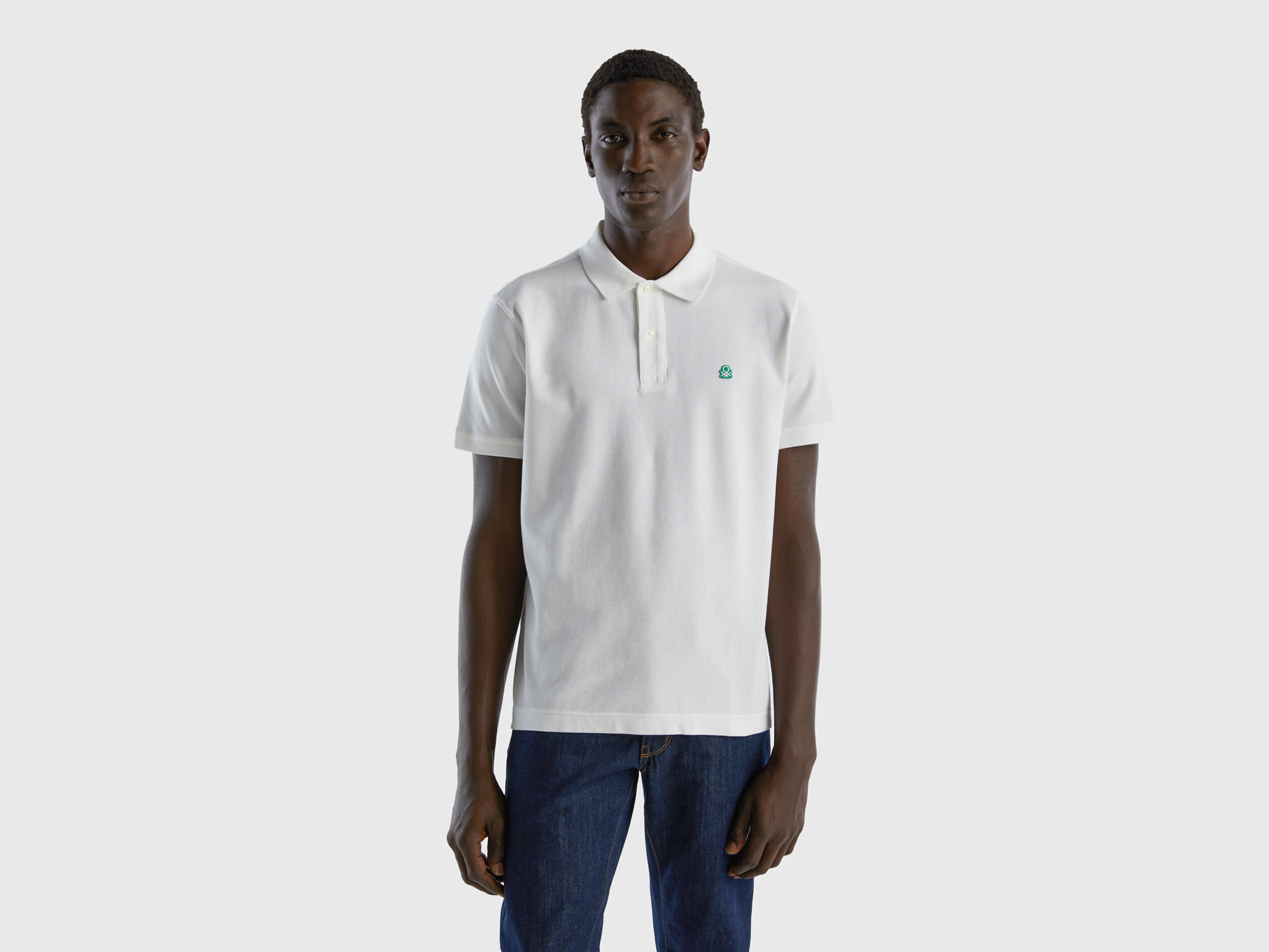 Polo bianca regular fit Bianco Benetton